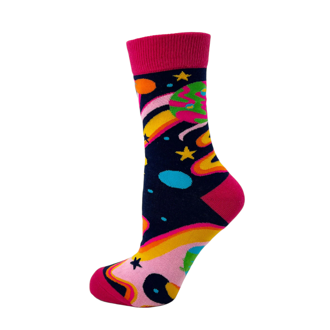 Women's I Need More Space Socks with Galaxy, Planets and Stars