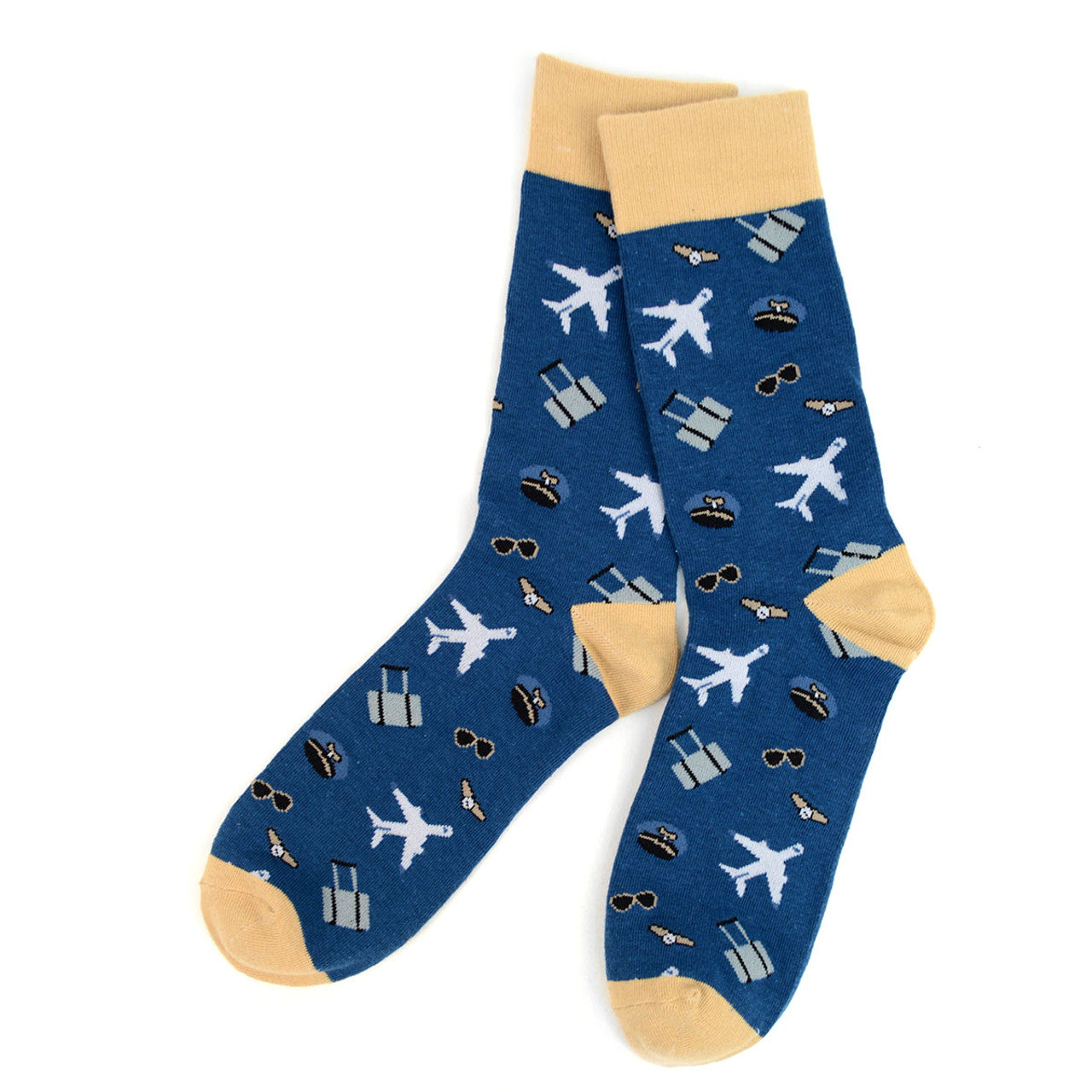 Men's Aviation Socks, Gift for Pilots, Avid Travelers, Airplane Crew Socks, Aviation Enthusiast, Men's Socks, Travel Socks, Pilot Socks