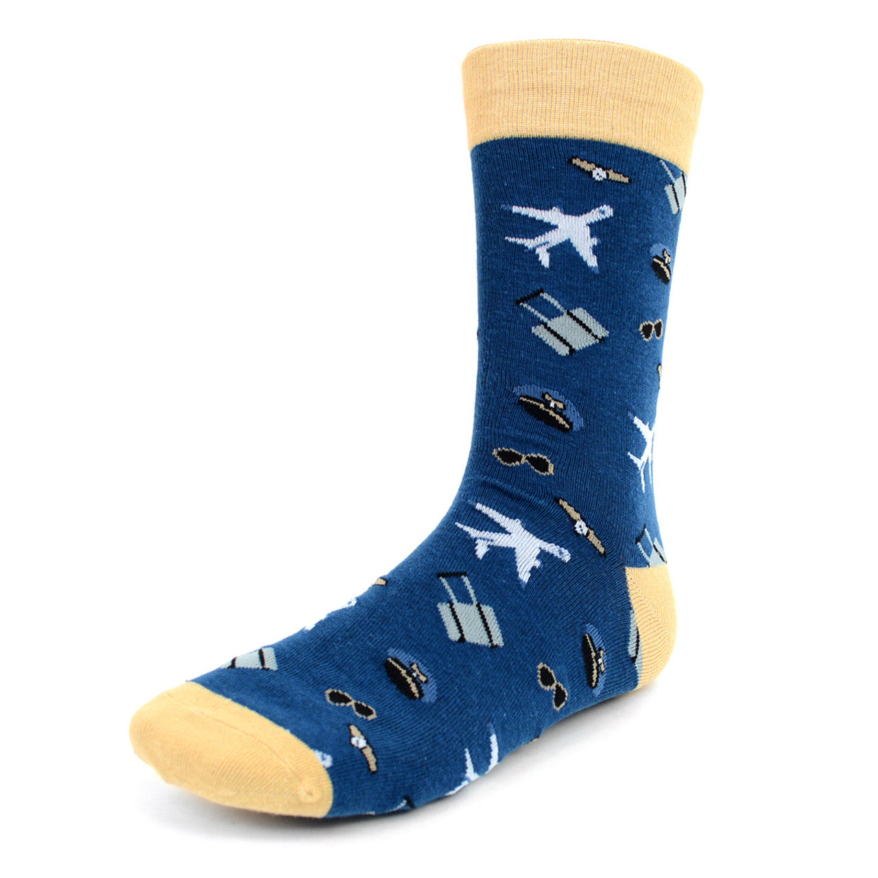 Airplane Pilot Novelty Socks Mens Funny Socks Gift Aviation Fan Traveler Gift