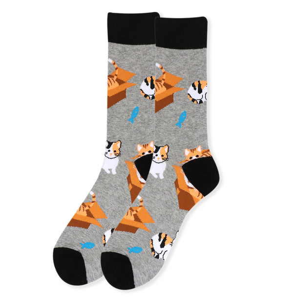 Men's Cat Crew Socks - Cat lover Socks