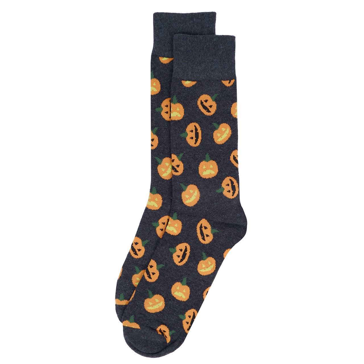 Men's Halloween Socks Charcoal Gray Crew Socks Pumpkin Socks