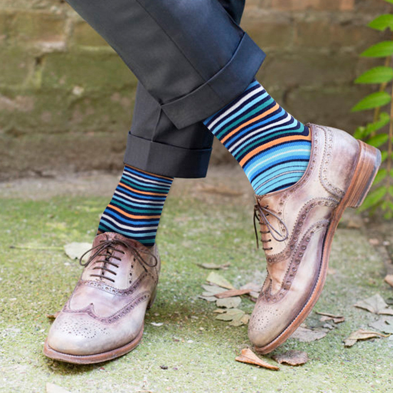 Men's Striped Crew Socks - 3 Pair Per Pack