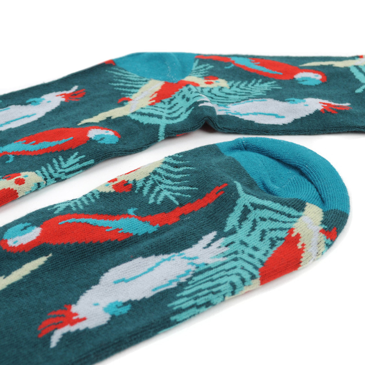 Men's Tropical Birds Socks - Blue Green
