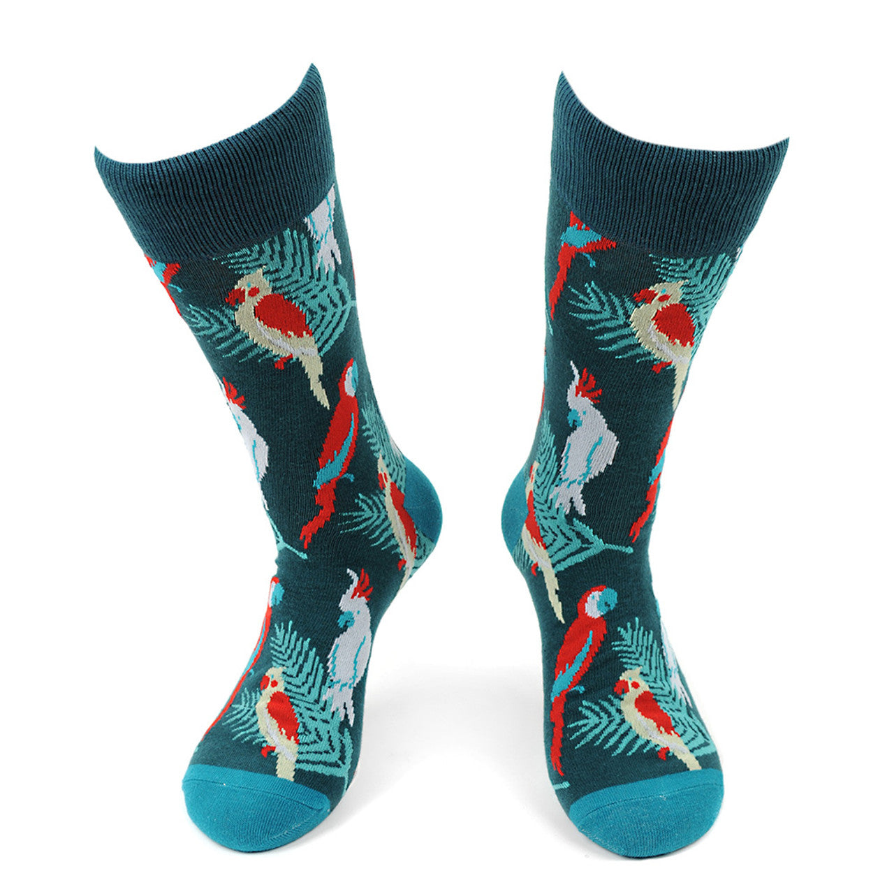 Men's Tropical Birds Socks - Blue Green