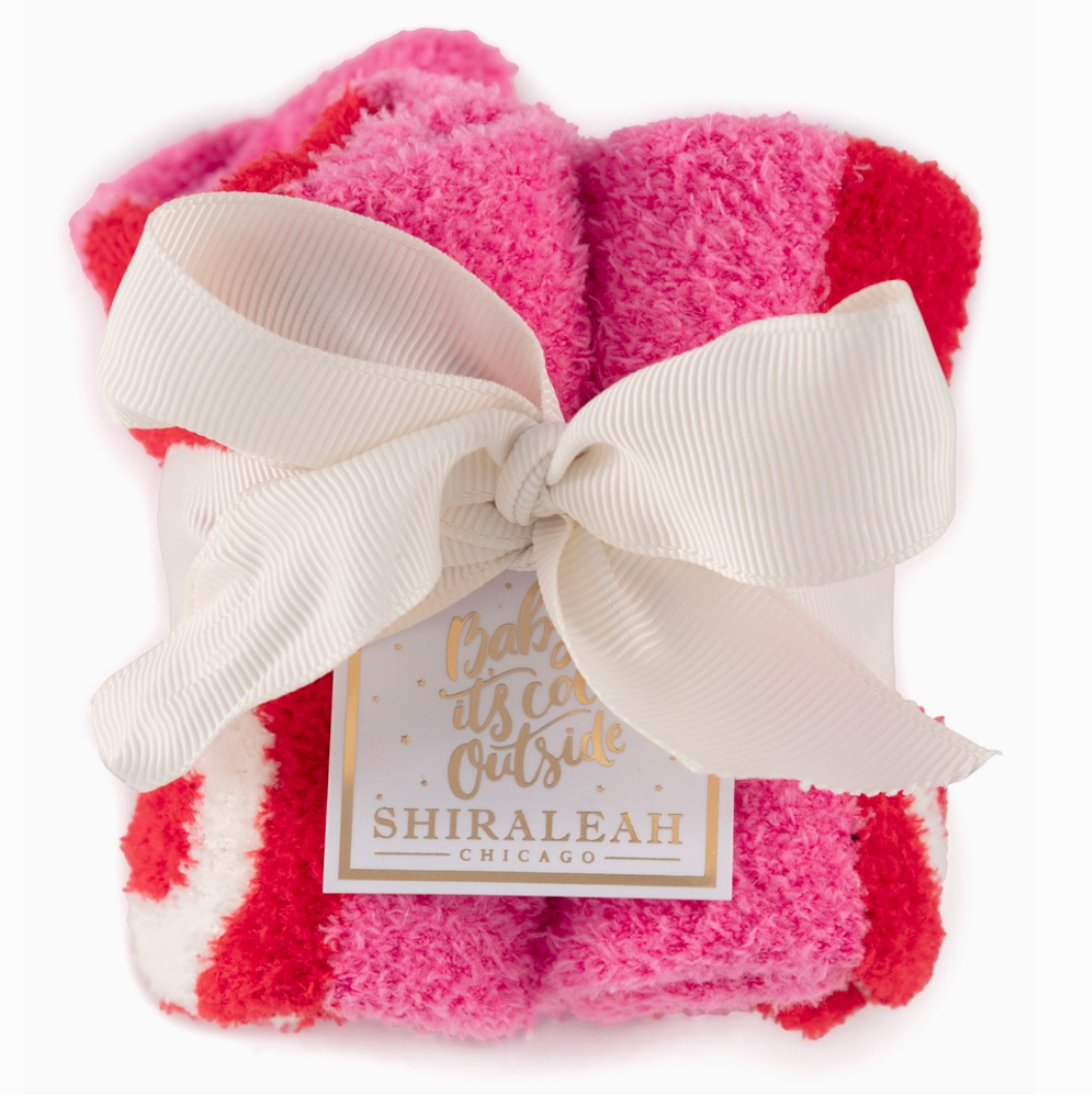 Women's Ho Ho Ho Socks for Christmas - Pink and Red