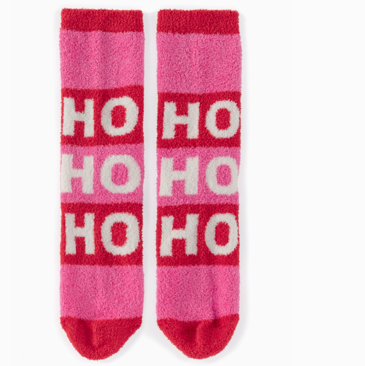 Women's Ho Ho Ho Socks for Christmas - Pink and Red