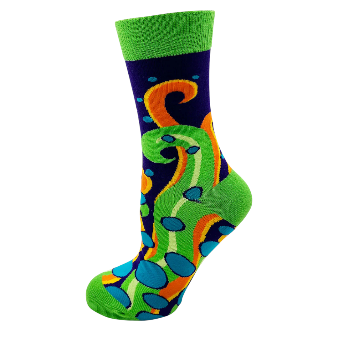 Women's Let That Shit Go Socks - Funny Yoga Frog Mindfulness Crew Socks
