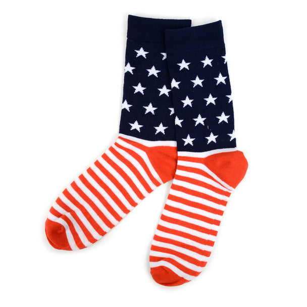Men's American Flag Socks Stars and Stripes Crew Sock Gift for Him Patriotic Gift