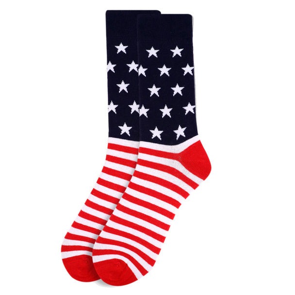 Men's American Flag Socks Stars and Stripes Crew Sock Gift for Him Patriotic Gift