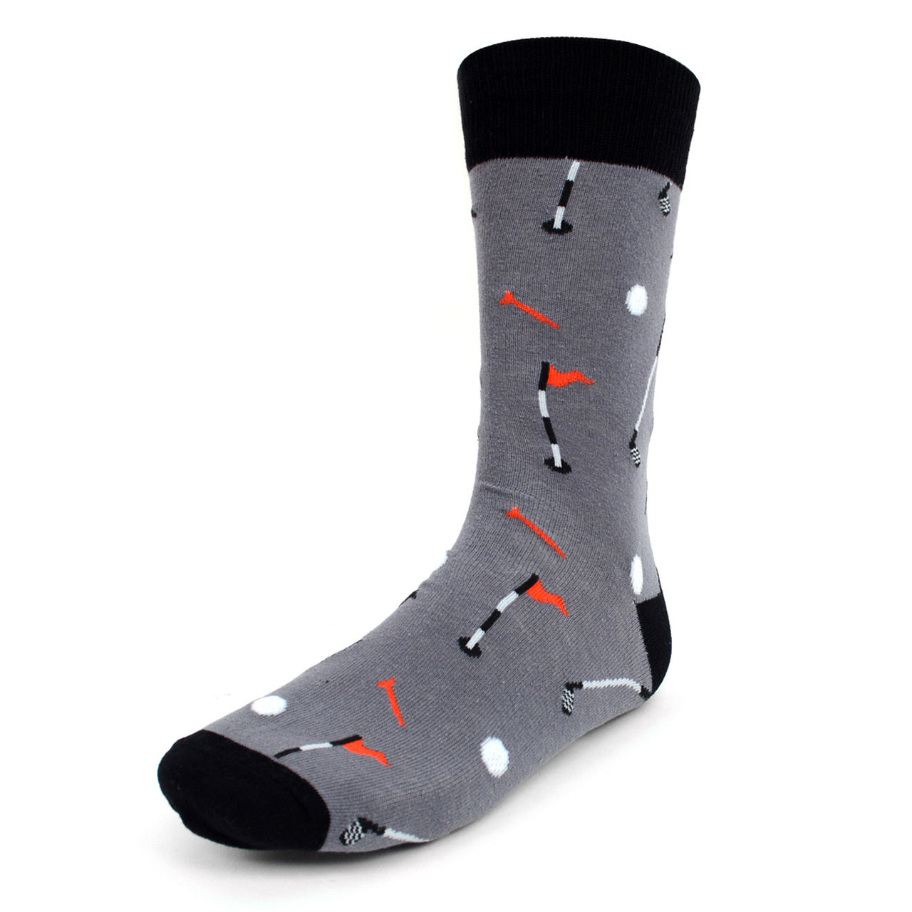 Men's Golf Crew Socks - Grey Black