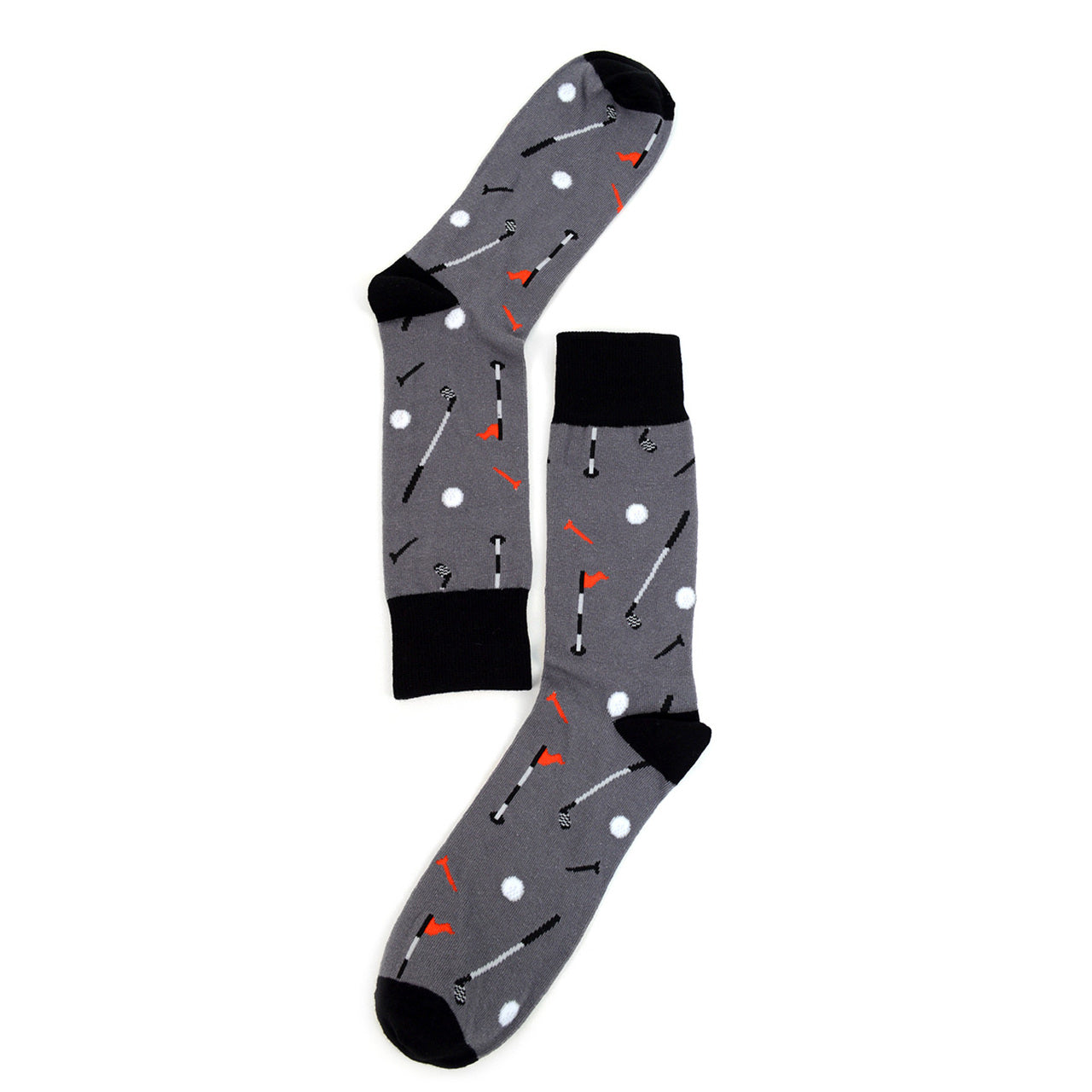 Men's Golf Crew Socks - Grey Black
