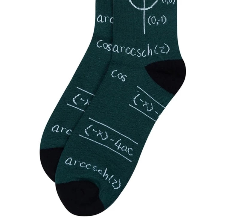 Men's Mathematician Math STEM Science Crew Socks - Green