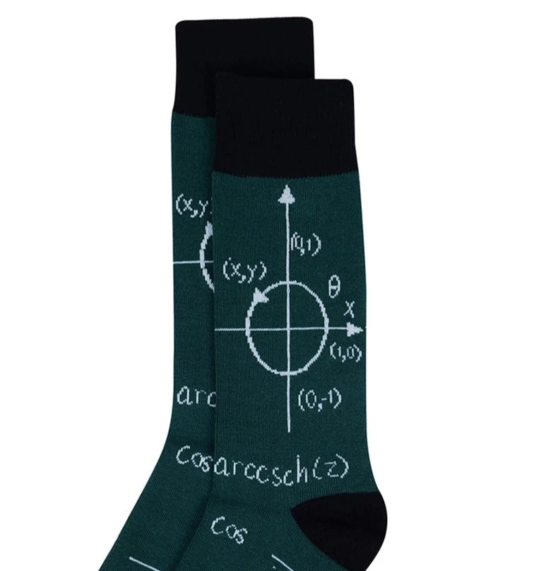 Men's Mathematician Math STEM Science Crew Socks - Green