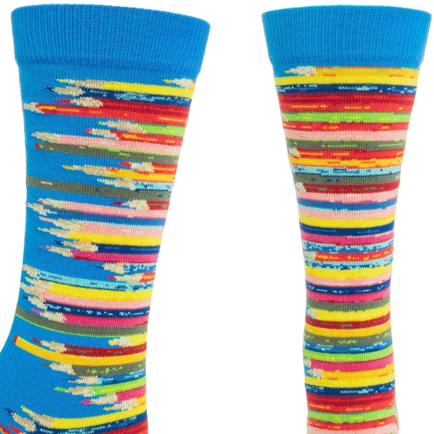 Women's Ozone Frank Lloyd Wright Inspired Architect Colored Pencils Socks - Blue