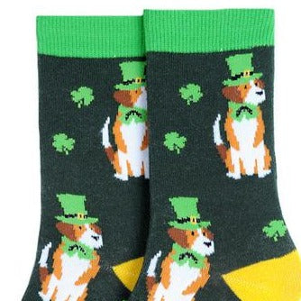 Women's St. Patrick's Day Clover Dog Sock