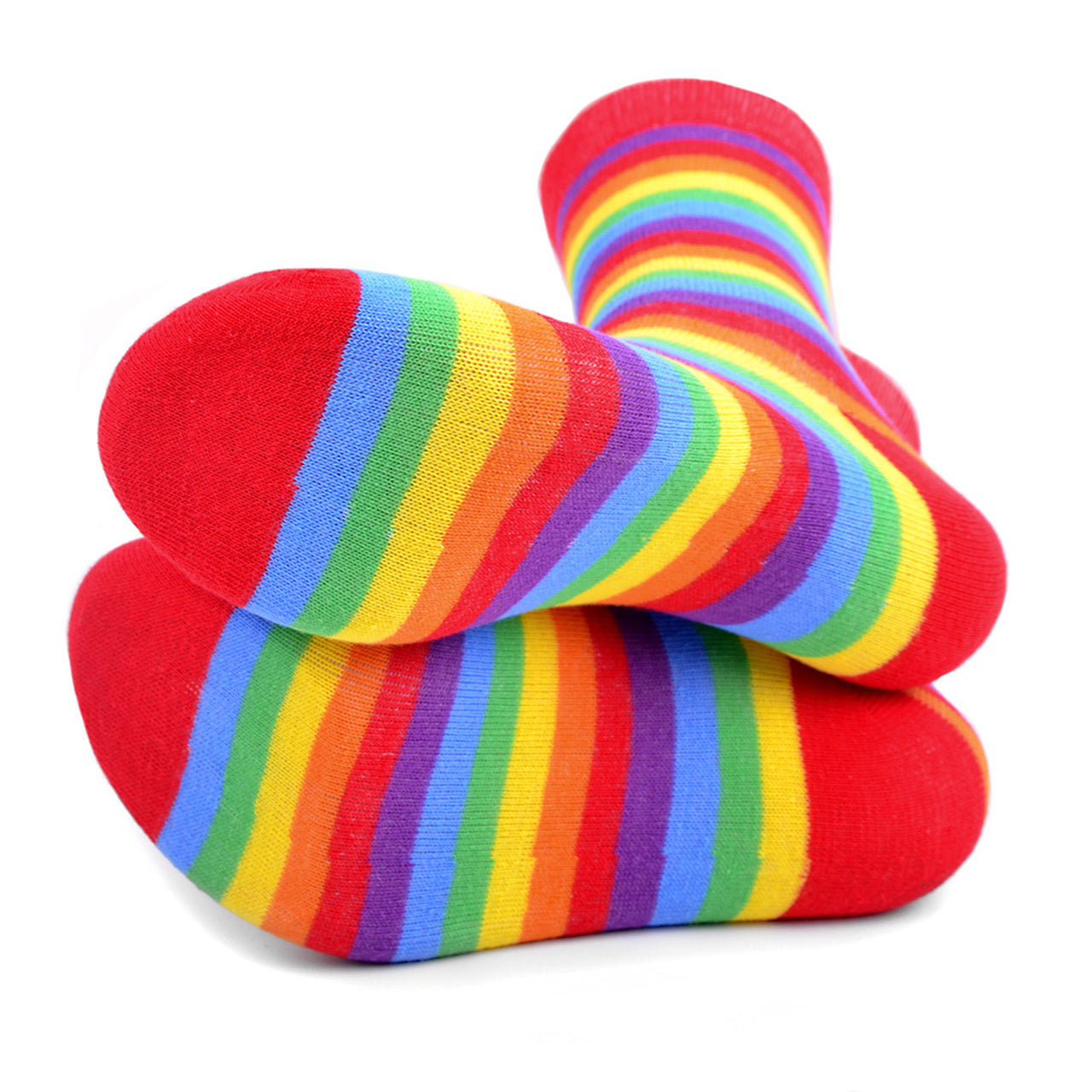 Women's Rainbow Stripe Crew Socks