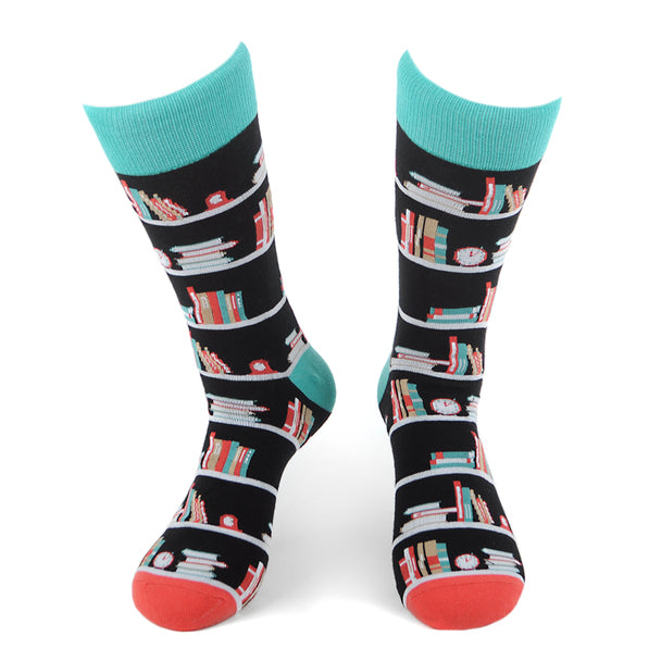 Men's Book Socks Gift for Book Lover Gift for Him Mens Crew Socks