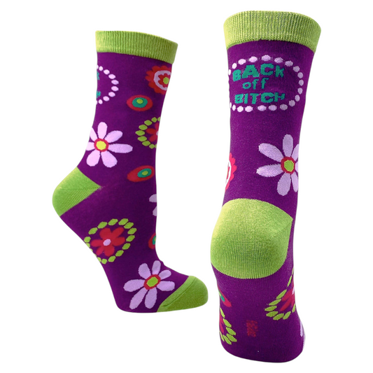 Women's Back off Bitch Socks - Funny Sassy Socks for Her