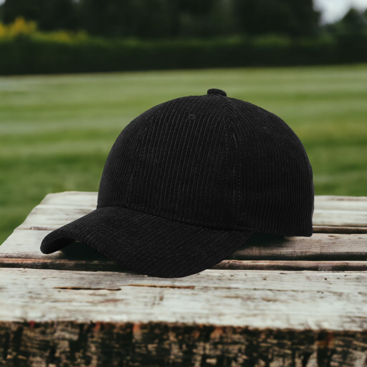 Black corduroy baseball cap hotsell