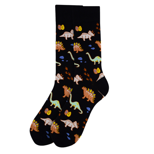Men's Dinosaur Socks - Navy Blue