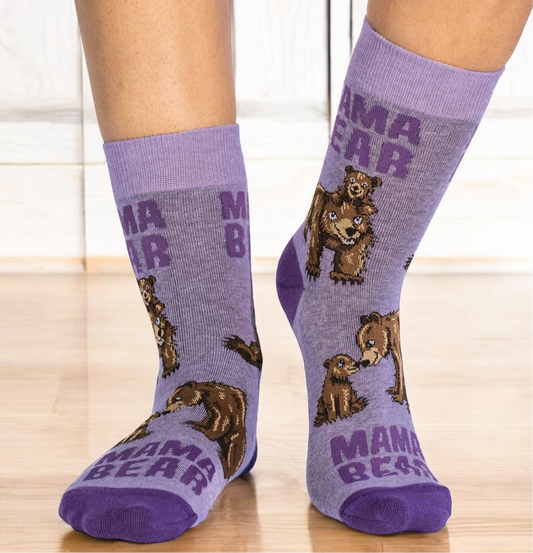 Women's Mama Bear Socks - Purple