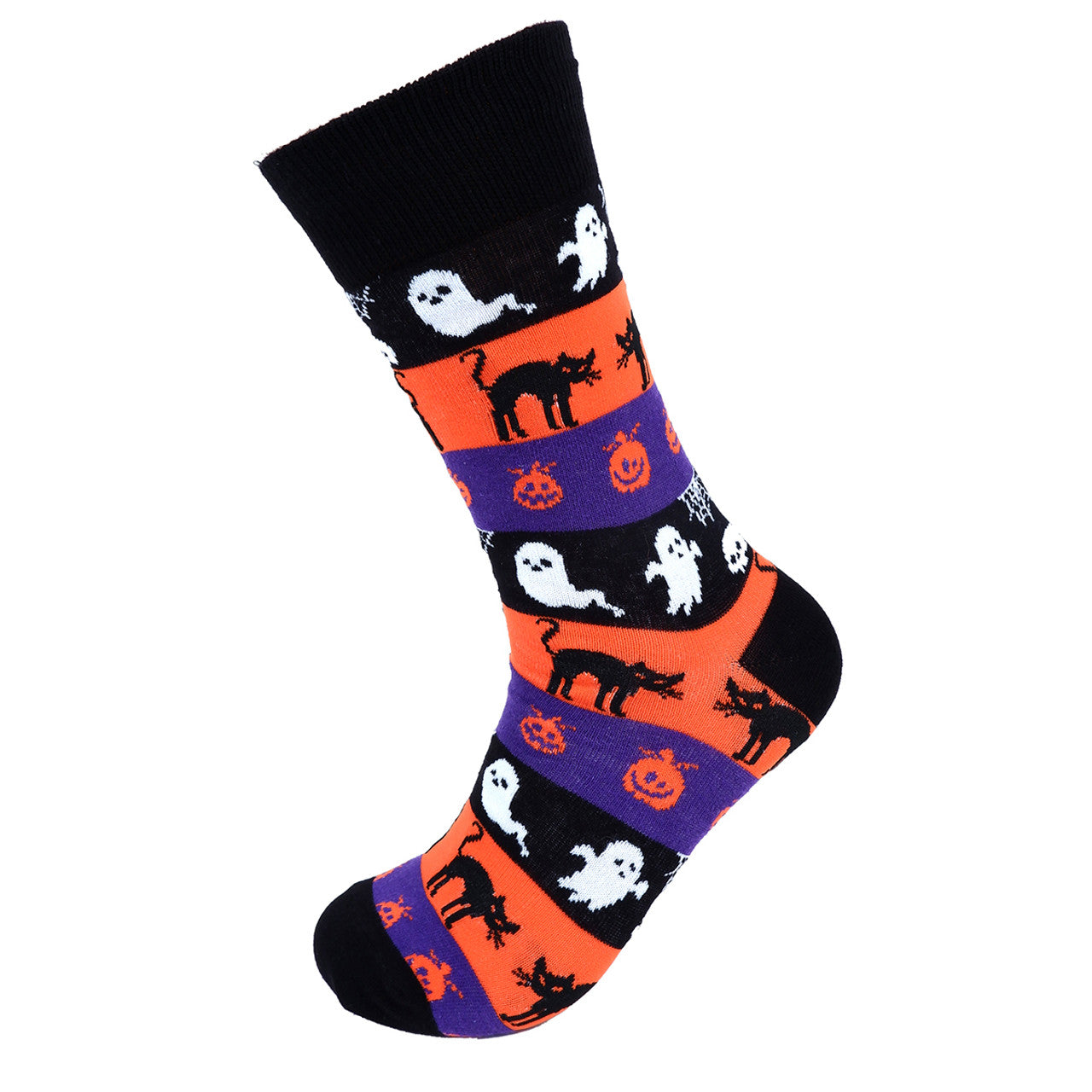 Men's Halloween Socks - Ghosts and Pumpkin Crew Socks