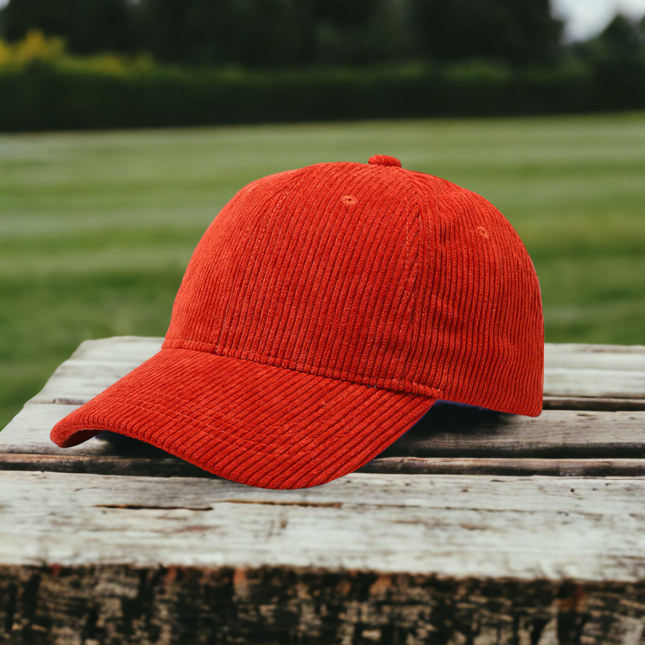Timeless Corduroy Baseball Hat - Adjustable unisex Mens Womens Orange