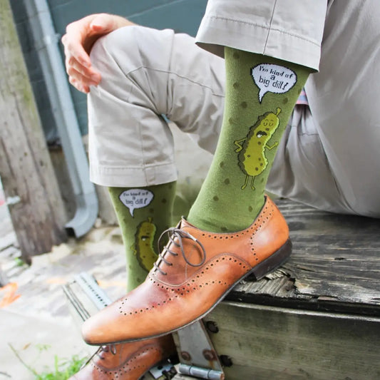 Men's "I'm Kind of a Big Dill" Pickle Socks - Funny Novelty Crew Socks Gift