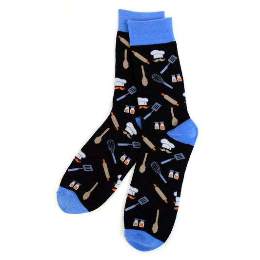 Mens's Chef's Special Culinary Crew Socks - Step Up Your Kitchen Game!
