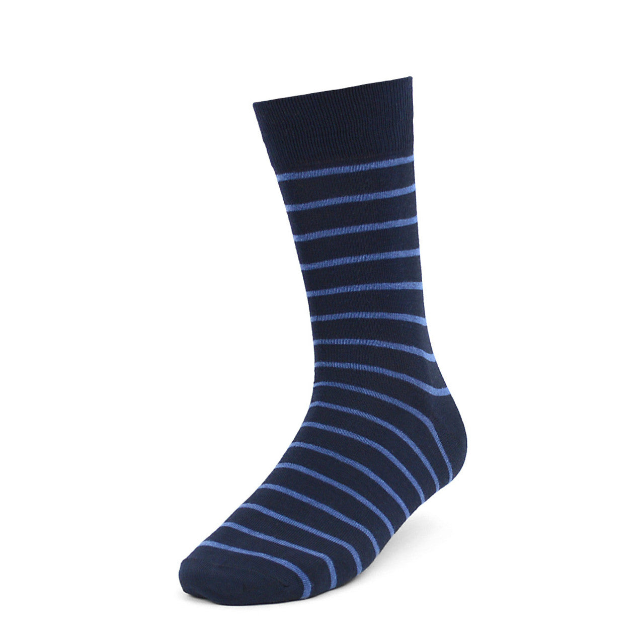 Men's Blue Striped and Dot Crew Socks - 3 Pack