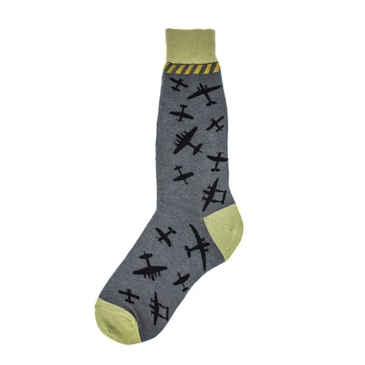 Men's Airplane Socks - Gray