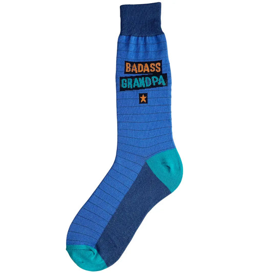 Men's Badass Grandpa - Blue Crew Socks
