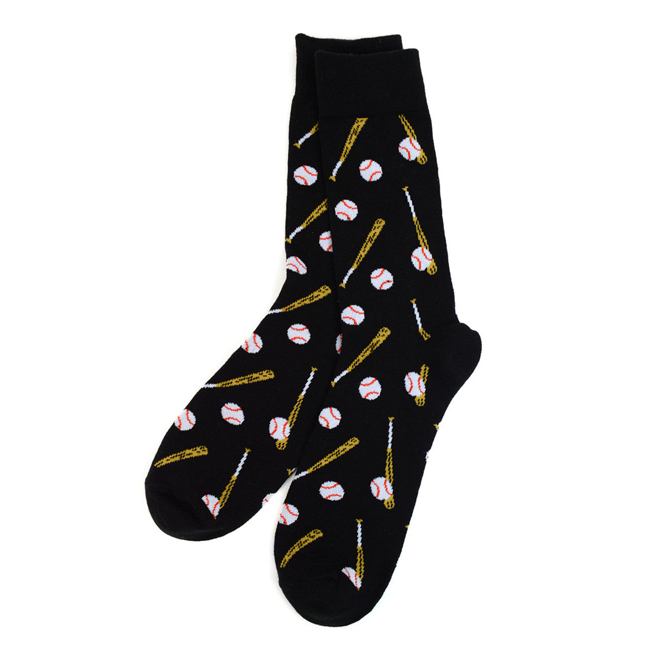 Men's Baseball Bat Crew Socks - Black