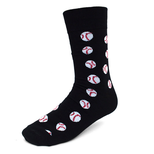 Men's Sports Baseball Crew Socks - Black
