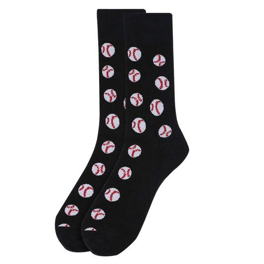 Men's Sports Baseball Crew Socks - Black
