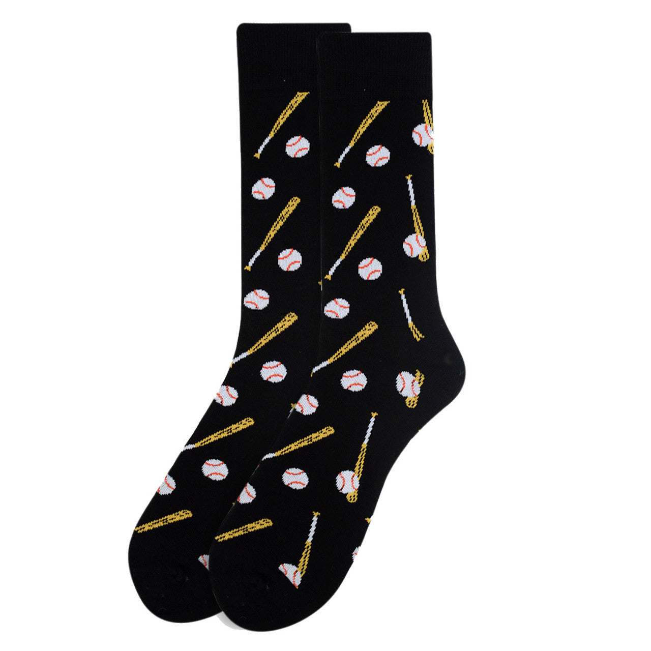 Men's Baseball Bat Crew Socks - Black