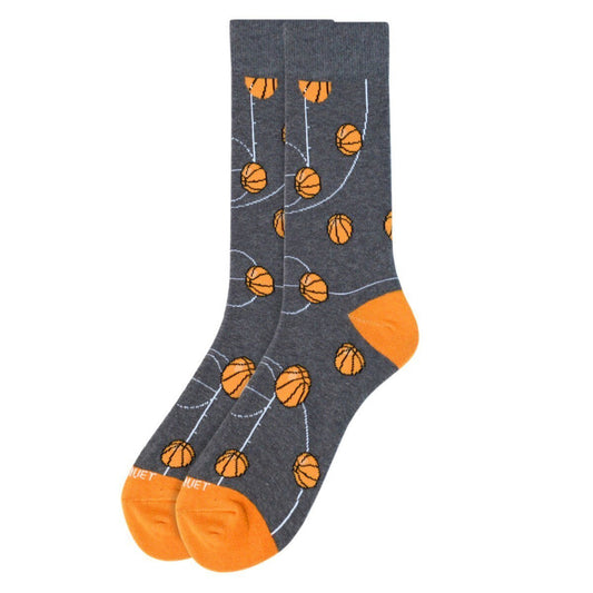 Men's Basketball Crew Socks Play Hoops - Gray