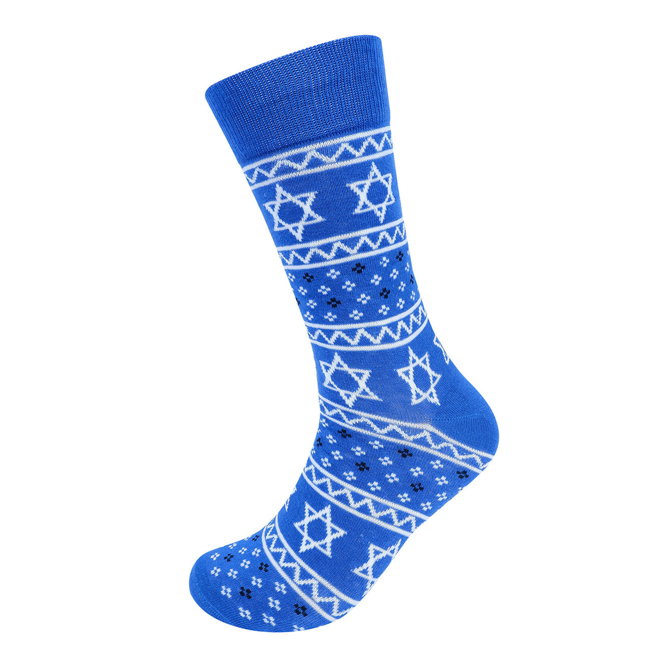 Men's Hanukkah Crew Sock - Blue and White