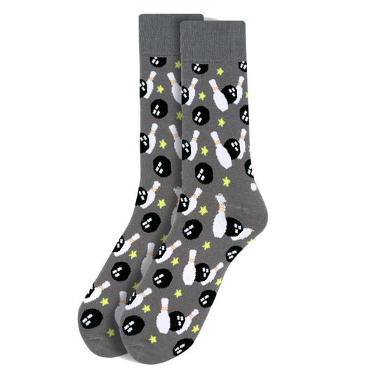 Men's Bowling Socks Gift for Bowler - Gray