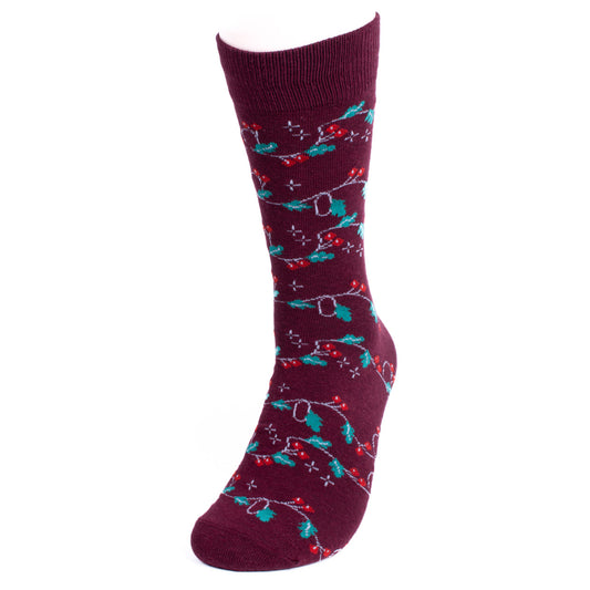 Men's Mistletoe Crew Sock - Christmas Socks