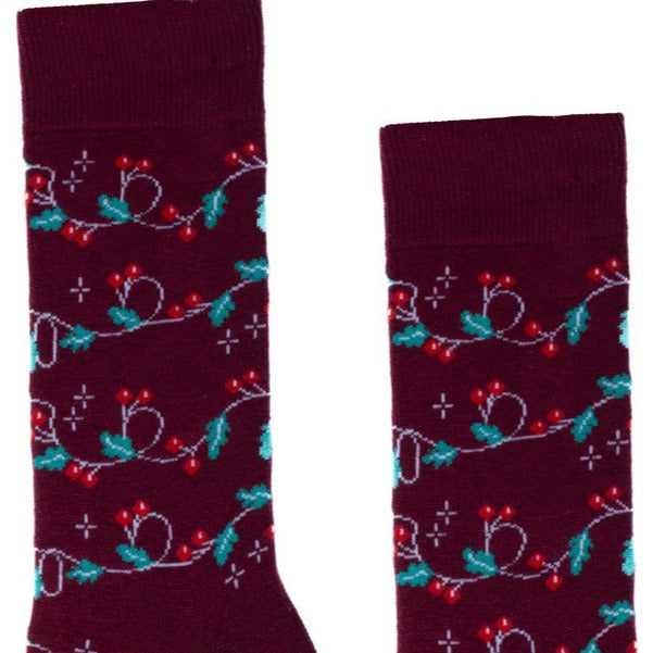 Men's Mistletoe Crew Sock - Christmas Socks