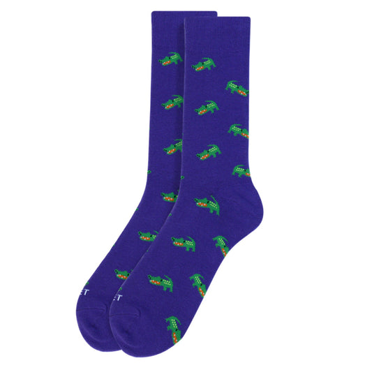 Mens Alligator Socks Crocodile Socks - Purple