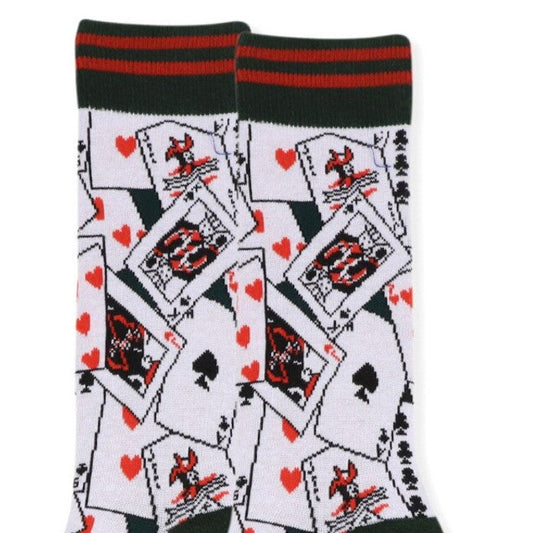 Men's Deck of Cards Poker Crew Socks
