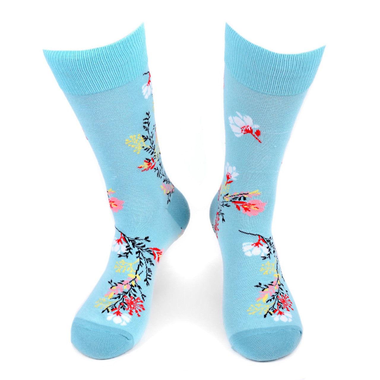 Men's Floral Socks - Blue Botanical Print