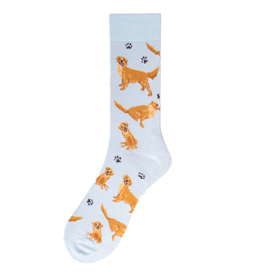 Men's Golden Retriever & Labrador Dog Crew Socks – Blue