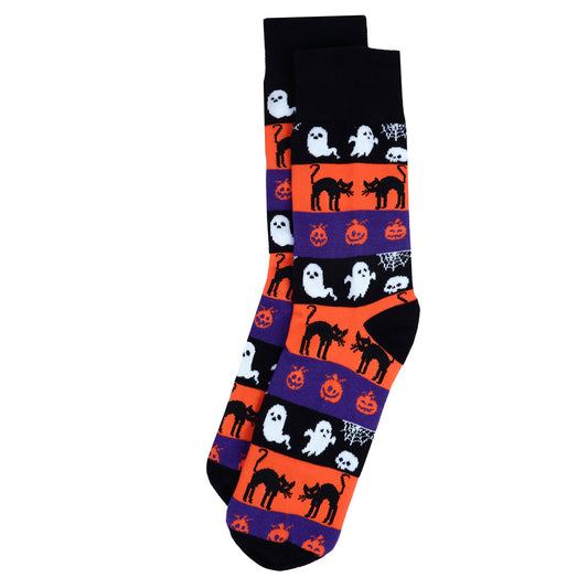 Men's Halloween Socks - Ghosts and Pumpkin Crew Socks