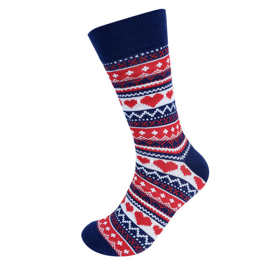 Men's Fair Isle Heart Socks  - Gift for Him