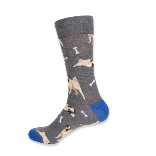 Men's Pug Dog Crew Socks