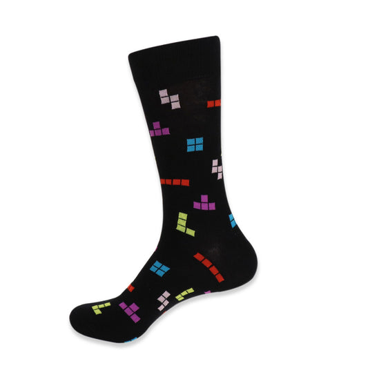 Men's Retro Video Game Crew Socks - Black