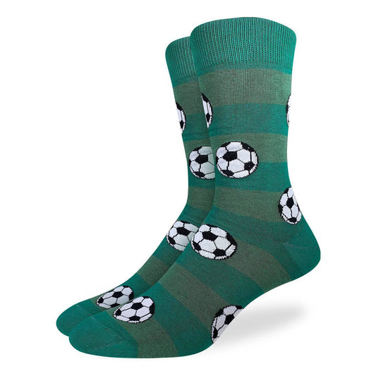 Men's Soccer Socks - Stripes and Soccer Balls